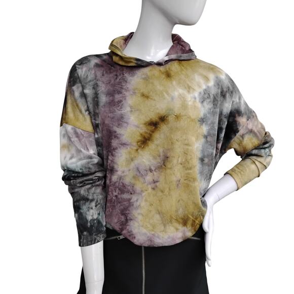Venus Rules Hoodie Size Medium Earthy Tones Tie Dye Long Sleeve Lightweight - Picture 1 of 6
